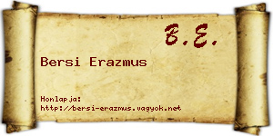 Bersi Erazmus névjegykártya